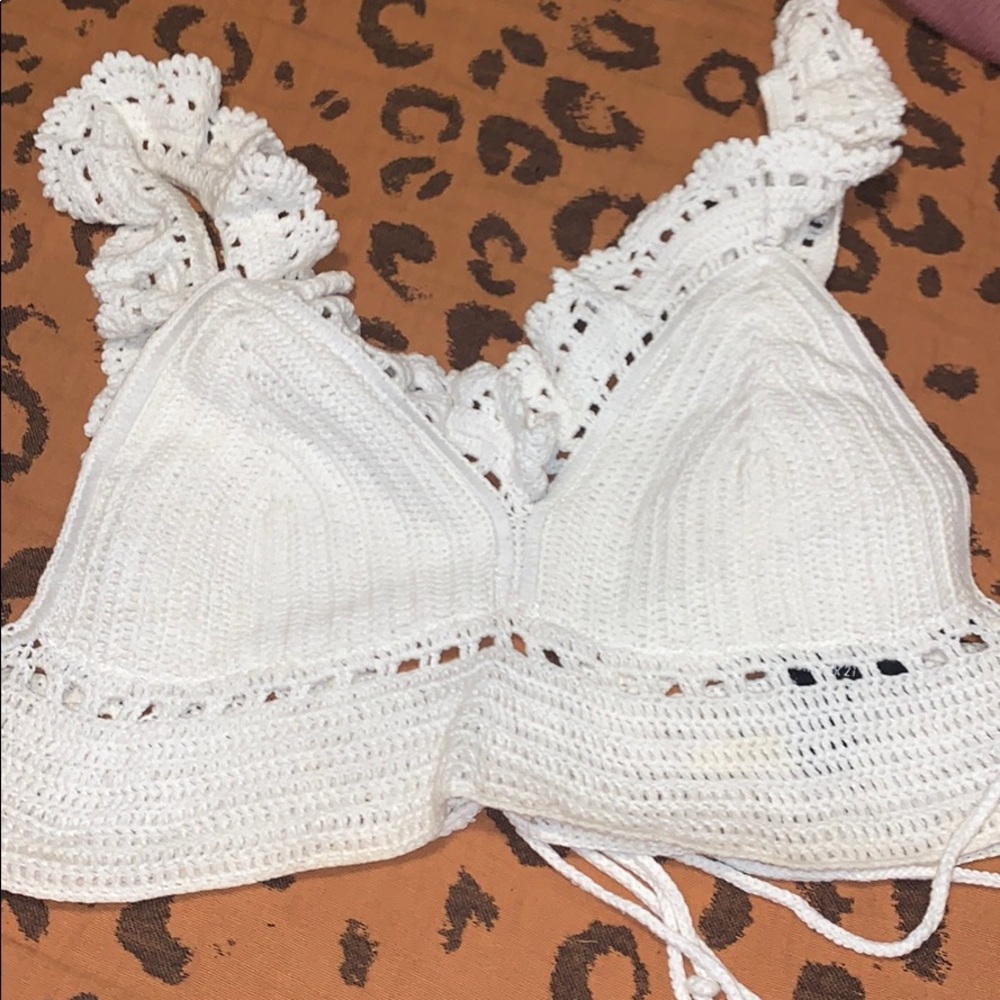 White cropped top